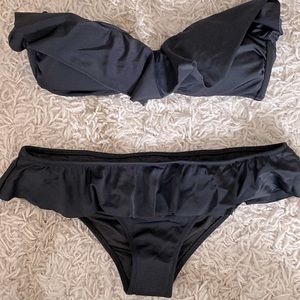 Black Ruffled Bikini